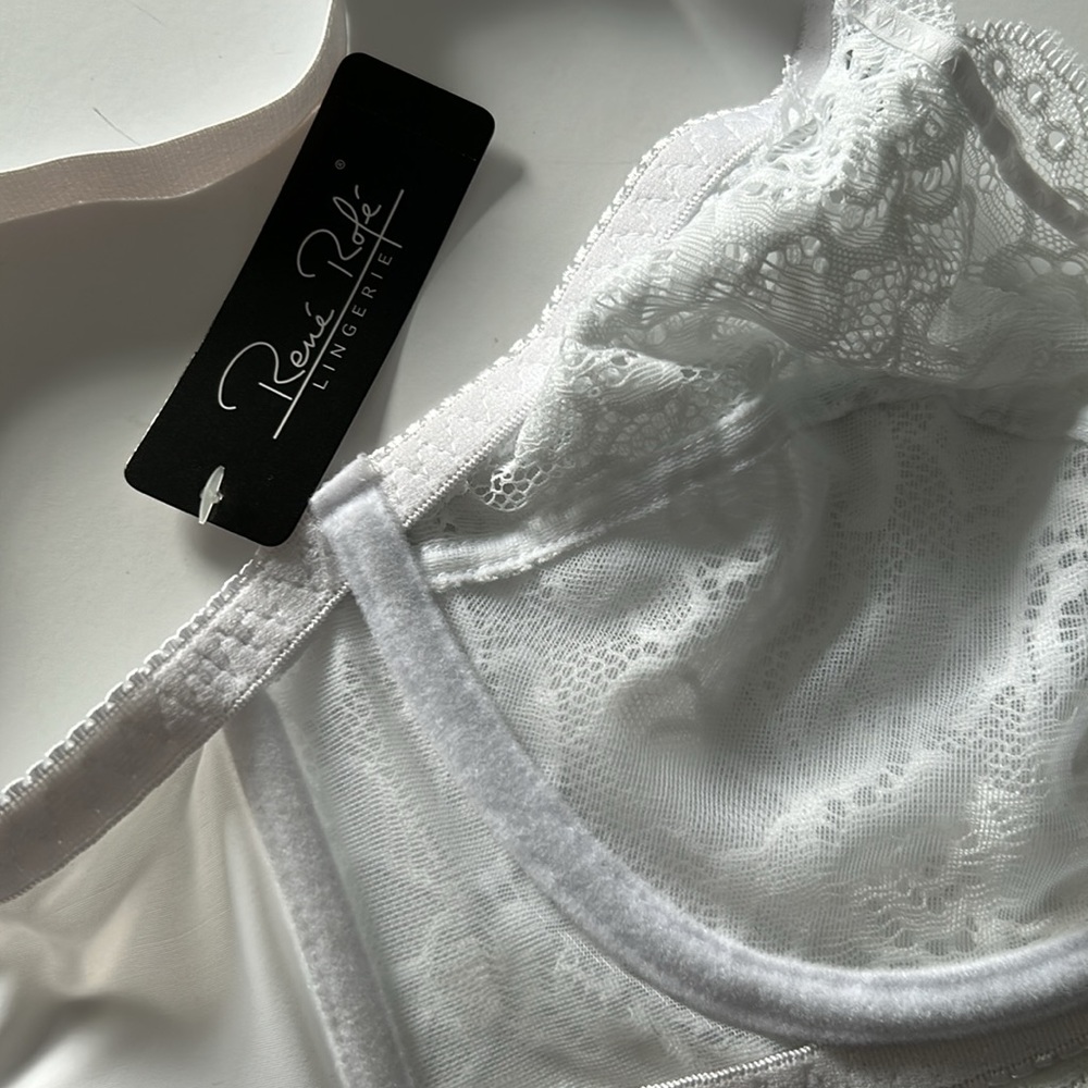 NWT Rene Rofe Lace full coverage bra 38DD White - Picture 9 of 10